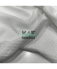 Mini Baklava Desenli  Pike Kumaş|Beyaz