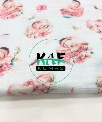 Baskılı %100 Pamuklu Müslin Battaniye | Bebekli Baskılı %100 Pamuklu Müslin Battaniye | Bebekli