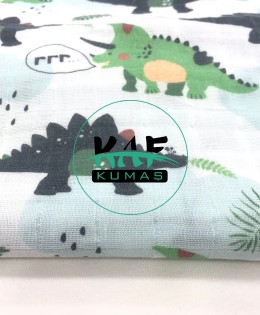 Baskılı %100 Pamuklu Müslin Battaniye | Dinazorlu