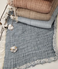 7 Katlı Çift Taraflı Denim Mavi Dolgulu Müslin Bebek-Çocuk Battaniyesi 7 Katlı Çift Taraflı Denim Mavi Dolgulu Müslin Bebek-Çocuk Battaniyesi
