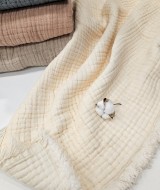 7 Katlı Çift Taraflı Krem Dolgulu Müslin Bebek-Çocuk Battaniyesi