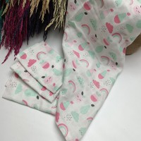 Meyve Desenli Müslin Örtü Ve 3'Lü Mendil Seti Meyve Desenli Müslin Örtü Ve 3'Lü Mendil Seti