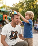 Beyaz Zemin Köpekler Desen Pano Kumaş 180x 82cm