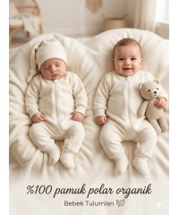Organik Pamuk Polar Kumaş | Ekru