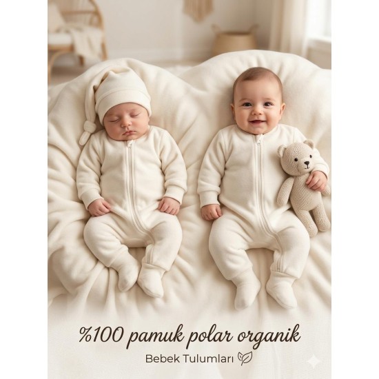 Organik Pamuk Polar Kumaş | Ekru