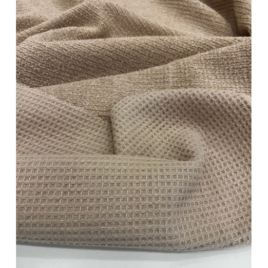 Çift Taraflı Küçük Kareli Waffle Pike - Havlu Kumaş | Kahverengi