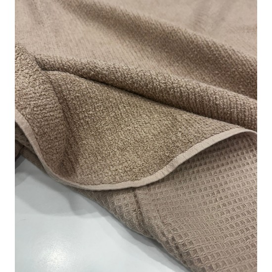 Çift Taraflı Küçük Kareli Waffle Pike - Havlu Kumaş | Kahverengi