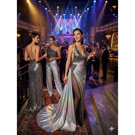 Gümüş Varak Mozaik Desen Süprem Kumaş | B-5