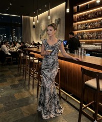 Gümüş Kaplama Soyut Likralı Süprem Kumaş | K-09