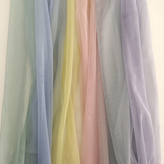 Gökkuşağı Tül 2. Parça Kumaş %100 Polyester