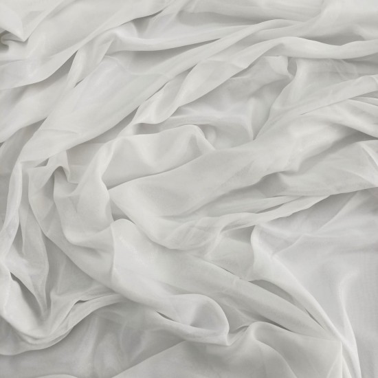 Gümüş Simli Tül Parça Kumaş %100 Polyester