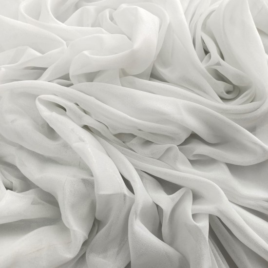 Gümüş Simli Tül Parça Kumaş %100 Polyester