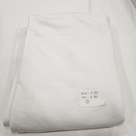 Penye Beyaz Üç İplik Parça Kumaş | Parça 13