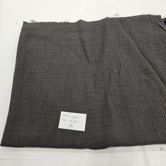 Krinkıl Parça Müslin | 2 Katlı Bürümcük Kumaş | Taş Gri Parça 19