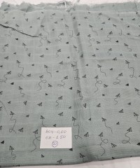 Baskılı Bambu Karışım Müslin Parça Kumaş | Parça 20