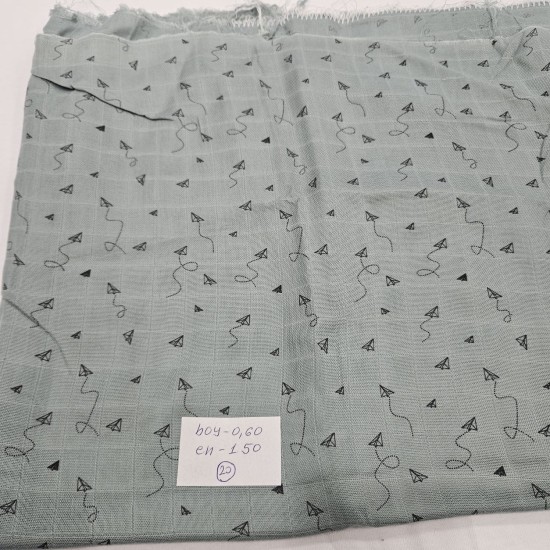 Baskılı Bambu Karışım Müslin Parça Kumaş | Parça 20