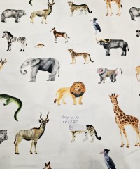 Baskılı %100 Pamuk İnterlok Parça Kumaş | Hayvanlar Parça 26