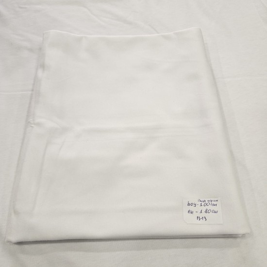 Beyaz Likralı Pamuk Süprem Parça Kumaş | 100x180 cm | 13-13