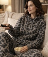 3 İplik Baskılı Kumaş | Gri Zemin Siyah izler