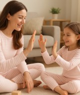 İplik Boyalı İnterlok Kumaş | Pembe Çizgili