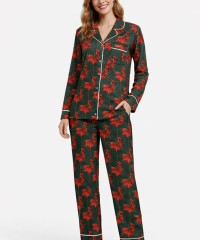 Baskılı Süprem Kumaş | %95 Pamuk %5 Elastan | 150 cm | 210 Gsm |  Kırmızı Horoz Desen