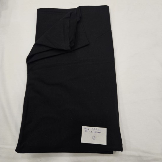 Pamuk Penye Parça Süprem Kumaş | Siyah 3