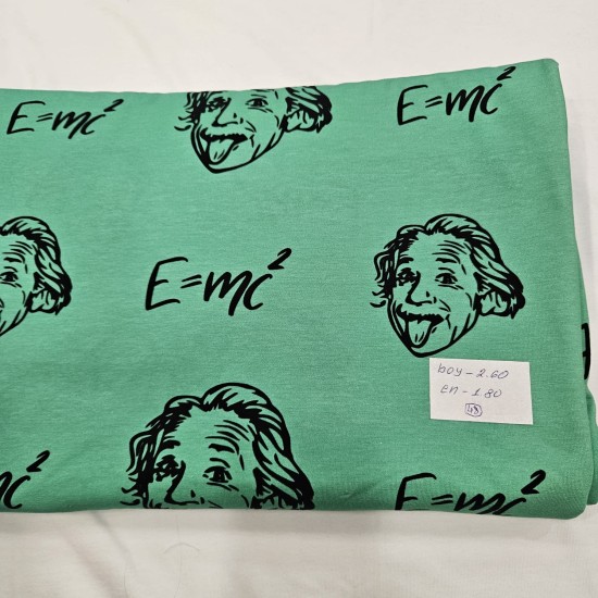 Baskılı Pamuk Penye Süprem Parça Kumaş| Einstein 48