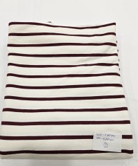 Penye İki İplik Parça Kumaş | Bordo Çizgili