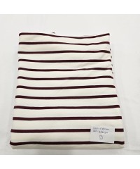 Penye İki İplik Parça Kumaş | Bordo Çizgili