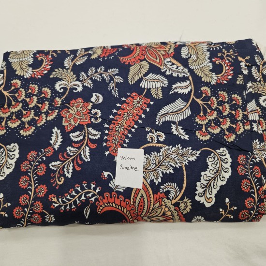 Dokuma Parça Kumaş | Navy Kırmızı