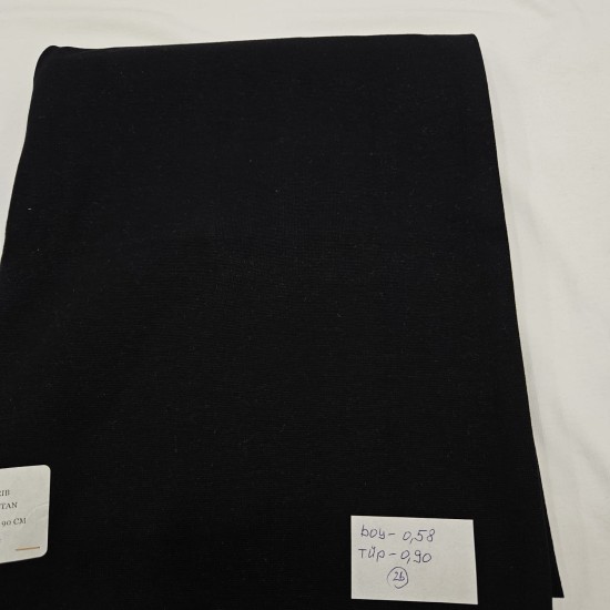 Penye Kaşkorse Parça Kumaş | Siyah 26