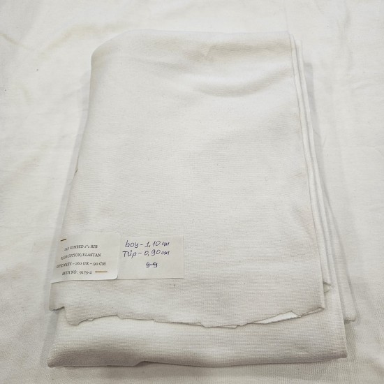 Penye Ribana Parça Kumaş | Beyaz | 9-9