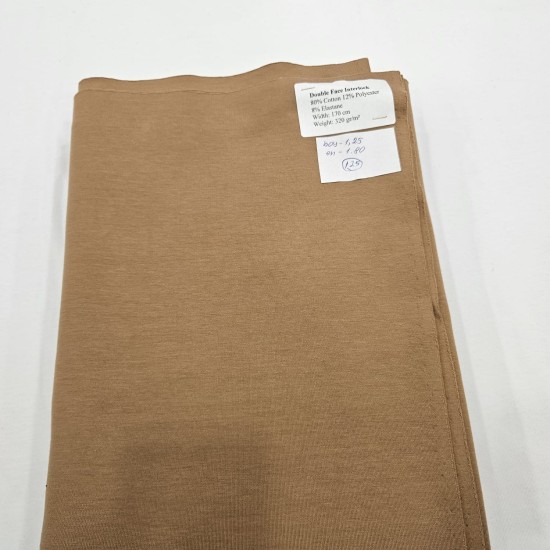 Kahve Double Face Interlok Parça Kumaş 125