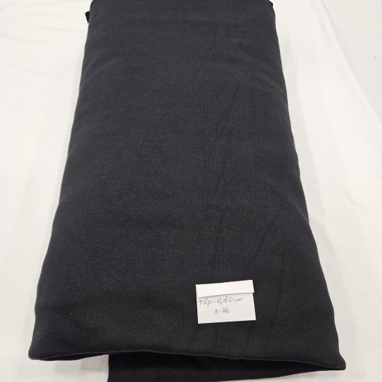 Siyah Örme Parça Kumaş | Penye Kalite Kumaş