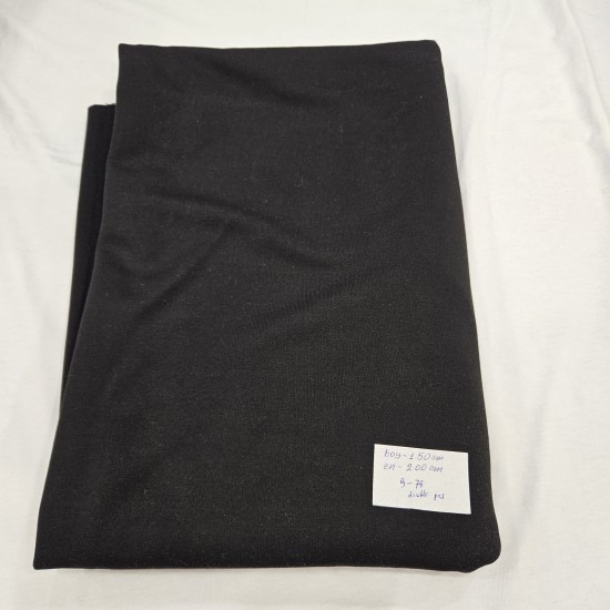 Siyah Double Face Interlok Parça Kumaş 9-75