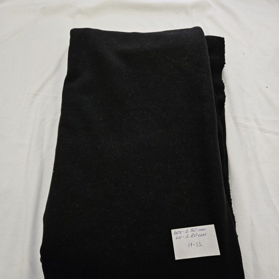 Siyah 3 İplik Parça Kumaş | 120X180 cm