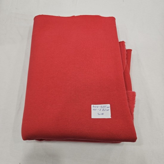 3 İplik Şardonlu Kırmızı Parça Kumaş | 55x180 cm | 11-45