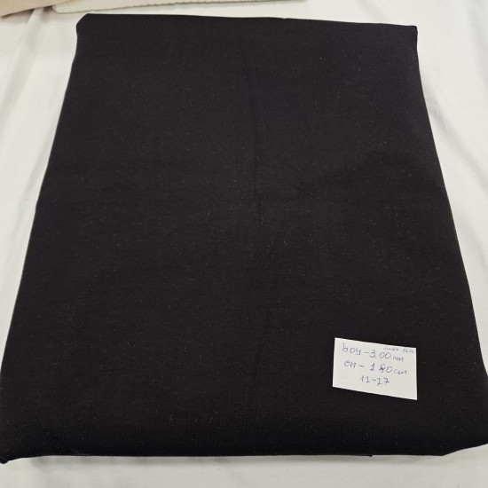 Siyah Double Face Interlok Parça Kumaş | 300x170 cm | 12-27