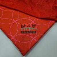 Baskılı Bambulu Havlu Kumaş | Kırmızı