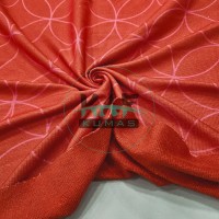 Baskılı Bambulu Havlu Kumaş | Kırmızı