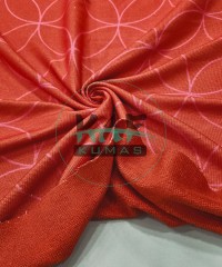 Baskılı Bambulu Havlu Kumaş | Kırmızı