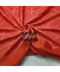 Baskılı Bambulu Havlu Kumaş | Kırmızı