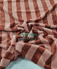 Bambulu Havlu Kumaş | Bordo Çizgili