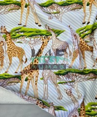 Baskılı Bambulu Havlu Kumaş | Zürafa