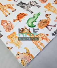 Baskılı Bambulu Havlu Kumaş | Zebra