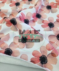 Baskılı Bambulu Havlu Kumaş | Papatya