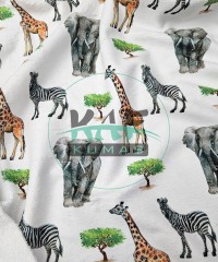 Baskılı Pamuklu Havlu Kumaş | Zebra