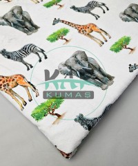 Baskılı Pamuklu Havlu Kumaş | Zebra