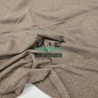 Penye %95 Pamuk %5 Elastan Şardonlu İki İplik Kumaş | Kahverengi Kırçıllı