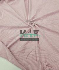 Baskılı Pamuk Penye Süprem Kumaş | Pembe Çizgili